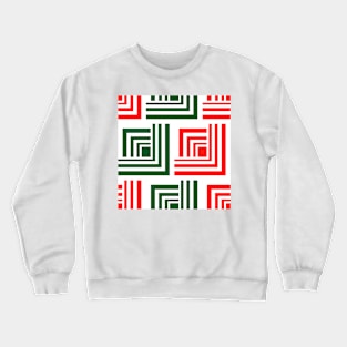 Geometric green red christmas abstract Crewneck Sweatshirt